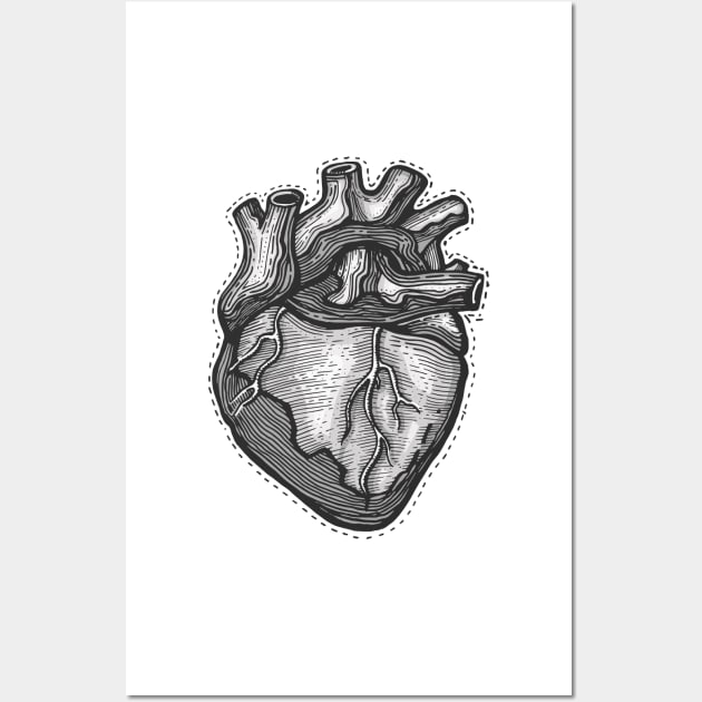 Human heart illustration Wall Art by bernardojbp
